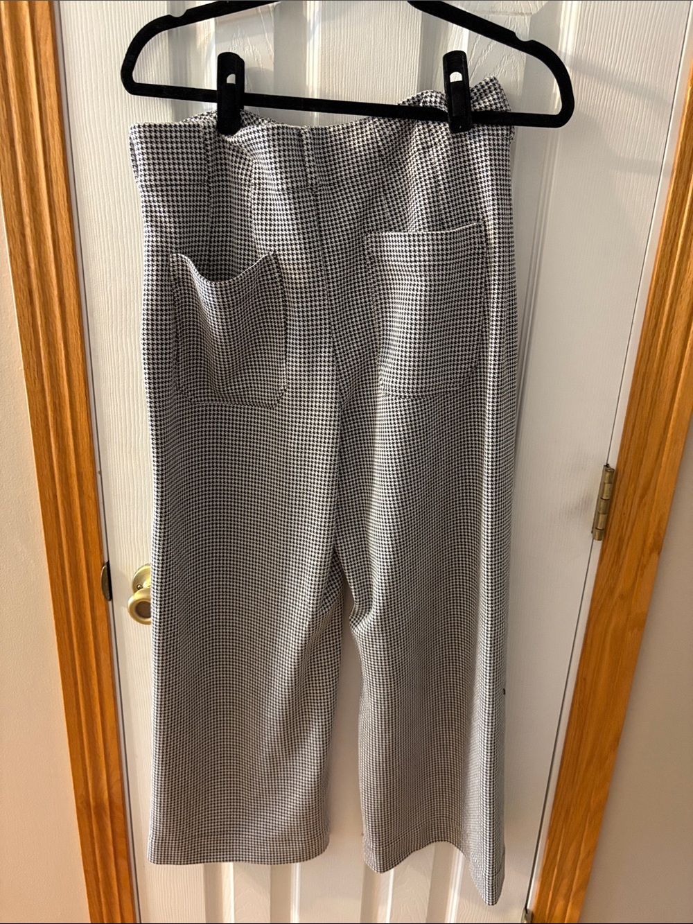 Maeve Black and White Houndstooth Wide-Leg Pants - Picture 6 of 7